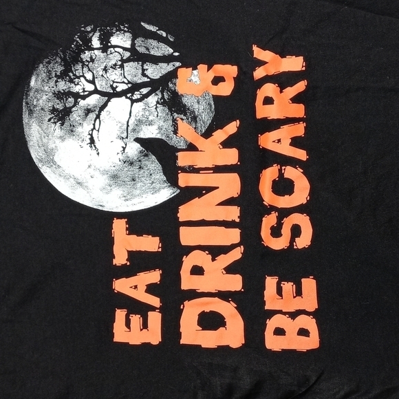Eat Drink and be scary mens large t-shirt - Picture 2 of 6